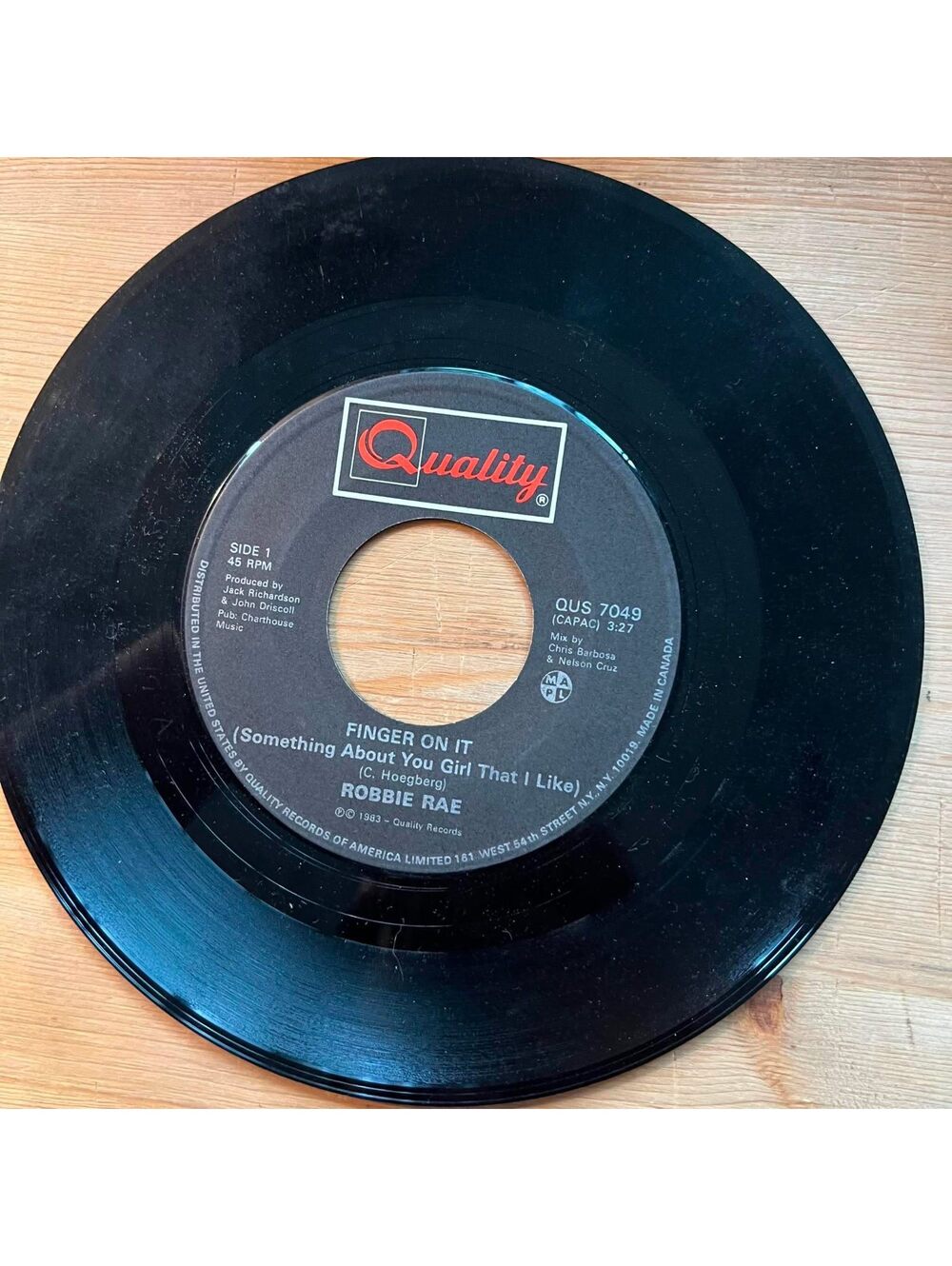 Robbie Rae - Rachael/Finger on It 45rpm VG+ R11 - Picture 2 of 2